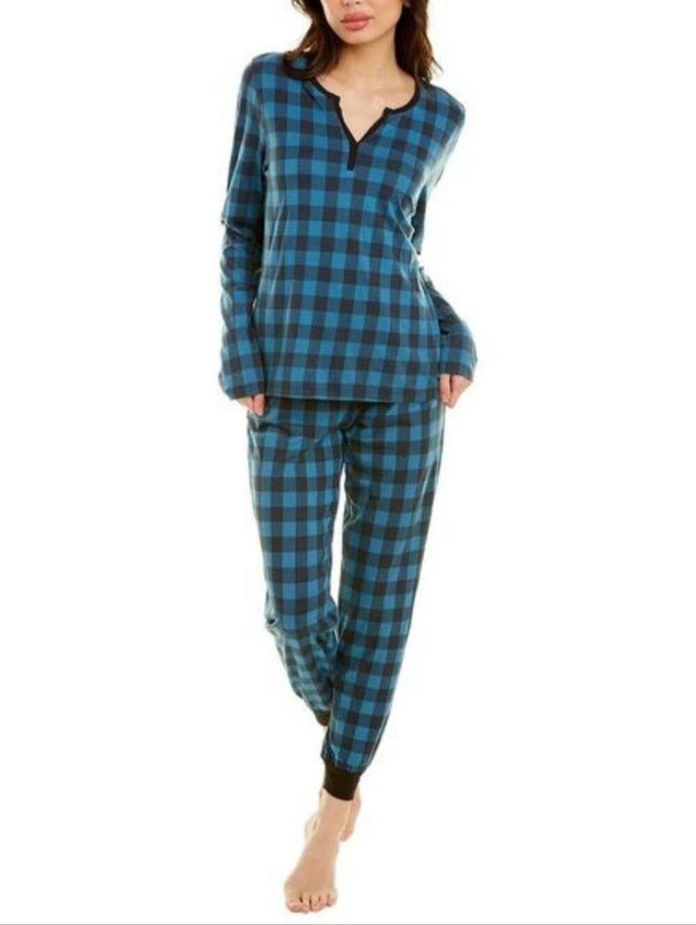 Cosabella Ski Trip Pajama Set In Malawi Plaid Long Sleeve Top Jogger Set
